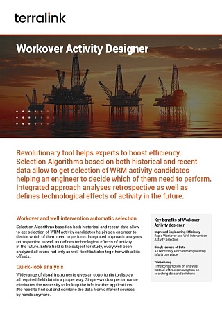 Workover Activity Designer